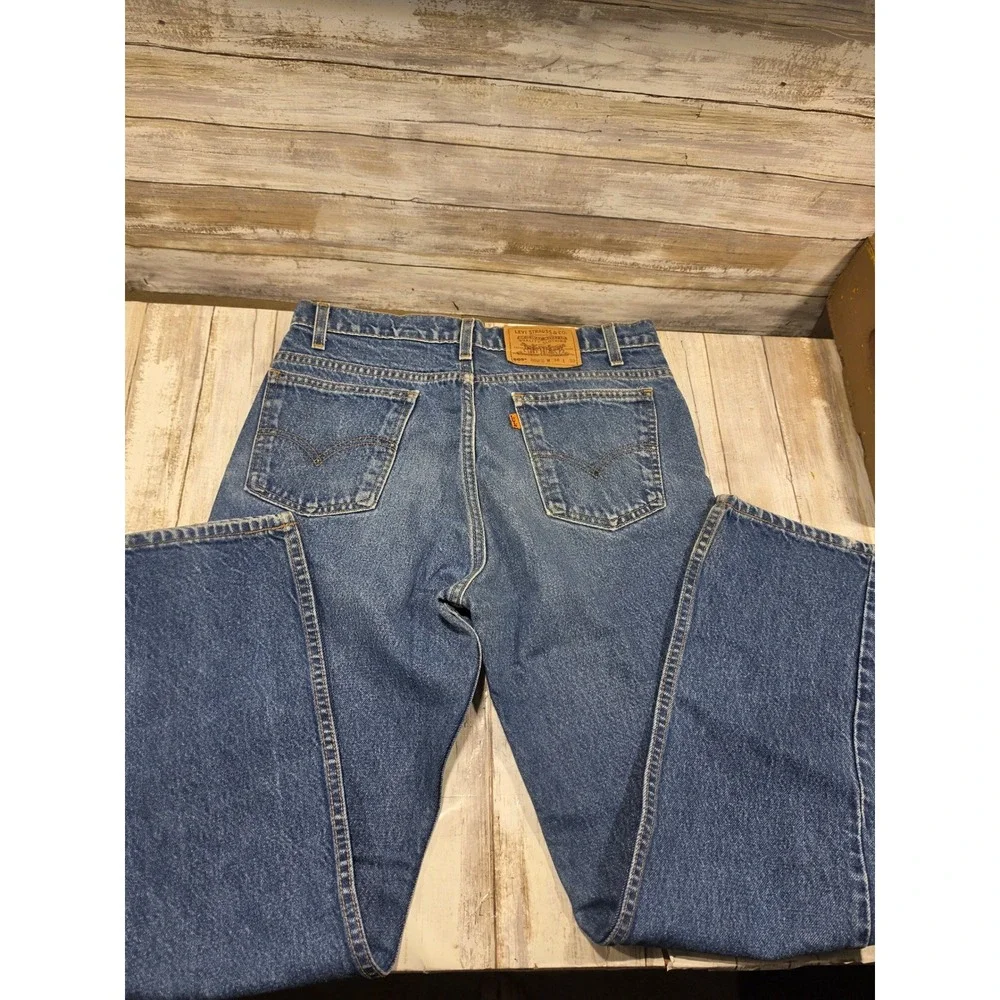 Vintage Levis 505 Orange Tab Jeans Mens 34x30 Made in USA Blue Straight Leg 0796